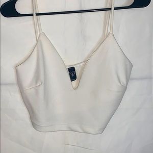 White V shape crop top